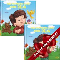 Combo 2 Livros Meu Primeiro Livro Sobre Deus Ilustrado Infantil SBN Crianças Infantil Evangélico Filhos Meninos Bebê Cristão Família Gospel Igreja