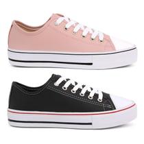 Combo 2 Pares Tênis Feminino Casual All One Star Sapatênis Combo 2 Pares Tênis Feminino Casual All One Star Sapatênis