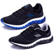 Combo 2 Pares Tênis Masculino Esportivo para Caminhada Academia