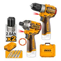 Combo 2 Pecas Parafusadeira Furadeira 60Nm 13MM E Parafusadeira Impacto 170Nm Ingco M16 Brushless Com Bateria e Acessórios