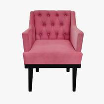 Combo 2 Poltronas Decorativa Em Capitonê Para Sala Comercial Classica Suede Rosa Barbie LM DECOR