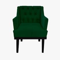 Combo 2 Poltronas Decorativa Em Capitonê Para Sala de Recepção Aurora Suede Verde DL Decor