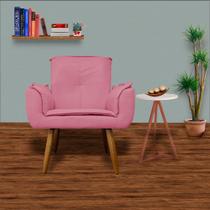 Combo 2 Poltronas Estofadas Decorativas Para Escritório Emília Plus Suede Rosa Barbie - LM DECOR
