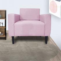 Combo 2 Poltronas Estofadas Para Consultório Leticia Slim Suede Rosa Bebe - LM DECOR