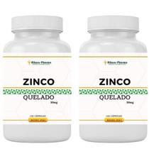 Combo 2 Potes De Zinco Quelato 30 Mg 120 Cápsulas