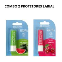 Combo 2 protetores labial isacare melancia e cereja