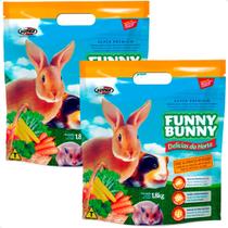 Combo 2 Ração Funny Bunny Delícias da Horta Coelhos, Hamster e Roedores - 1,8 Kg