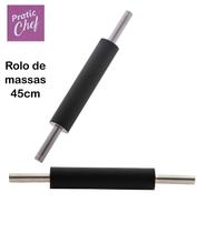 Combo 2 Rolo De Massas Preto Pratic Chef 45cm Aço Inoxidável