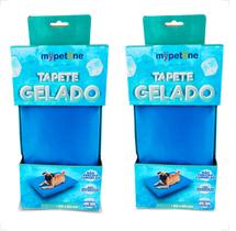 Combo 2 Tapete Gelado Mypetone 50x65 Tamanho Médio para Cães - Azul