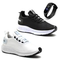 Combo 2 Tênis Masculino Academia Caminhada Leve + Relógio Combo 2 Tênis Masculino Academia Caminhada Leve + Relógio