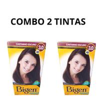 Combo 2 tintas sem amonia bigen 3.0 castanho escuro