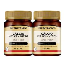 Combo 2 un cálcio + vitamina k2 + vitamina d3 500mg 60 cps dr botanico