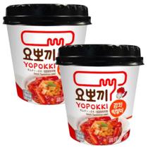Combo 2 un yopokki bolinho de arroz coreano instantâneo SABOR kIMCHI