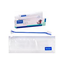 Combo 2 unidades Kit CET Higiene Oral Pasta 70g + Escova + Necessaire Virbac Cães e Gatos