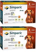 Combo 2 unidades Simparic 5,1 a 10 kg 20 mg cx 3 comp