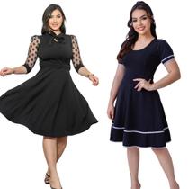 Combo 2 Vestidos Femininos Moda Evangélica Godê Barato Combo 2 Vestidos Femininos Moda Evangélica Godê Barato