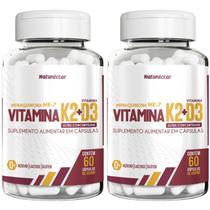 Combo 2 Vitamina K2+d3 Menaquinona 120 Cápsulas Natunéctar