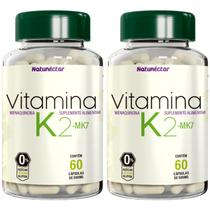 Combo 2 Vitamina K2 Mk7 Menaquinona Pura 140mcg 120 Cápsulas