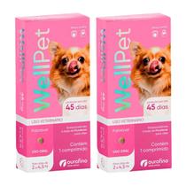 Combo 2 WellPet 45 mg Cães de 2 a 4,5Kg Ourofino - 1 Comprimido Combo 2 WellPet 45 mg Cães de 2 a 4,5Kg Ourofino - 1 Comprimido