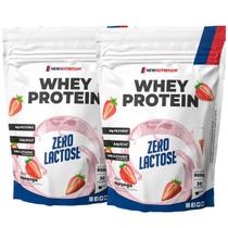 Combo 2 Whey Protein Concentrado Zero Lactose Morango 900g NEWNUTRITION