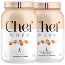 Combo 2 Whey Sem Lactose Muita Proteina Caramelo 907g - Chef