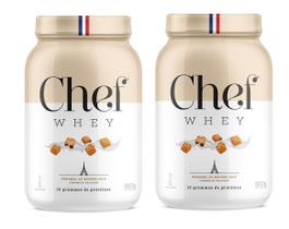 Combo 2 Whey Zero Lactose 907g Caramelo Salgado - Chef Whey