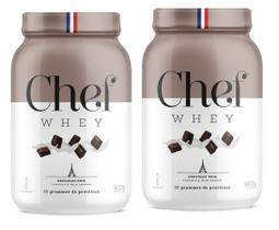 Combo 2 Whey Zero Lactose 907g Chocolate Meio Amargo Chef Whey Combo 2 Whey Zero Lactose 907g Chocolate Meio Amargo Chef Whey