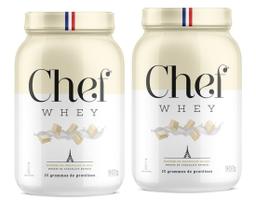 Combo 2 Whey Zero Lactose 907g Mousse de Chocolate Branco - Chef Whey