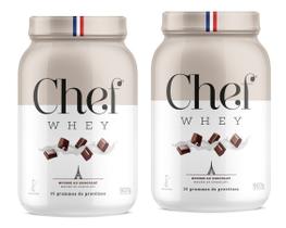 Combo 2 Whey Zero Lactose 907g Mousse de Chocolate - Chef Whey