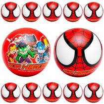 Combo 20 Bolas Vinil Leite Top Heroes Spider Aranha Lembrancinhas Festa Infantil