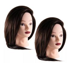 Combo 2un cabeça de boneca manequim 40cm cabelo treino marco boni