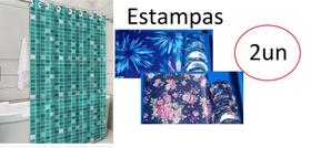 Combo 2un Cortina Box Banheiro Tecido resistente 1.80x.180cm Combo 2un Cortina Box Banheiro Tecido resistente 1.80x.180cm