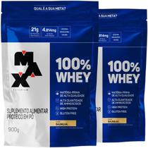 Combo 2x 100% Whey Protein 900g Max Titanium Sabor Baunilha Combo 2x 100% Whey Protein 900g Max Titanium Sabor Baunilha