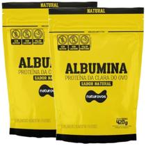 Combo 2x Albumina 420g Proteína Pura Naturovos - Sabor Natural