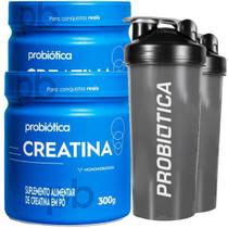 Combo 2x Creatina 100% Pura 300g + 2x Coqueteleira Sem Sabor