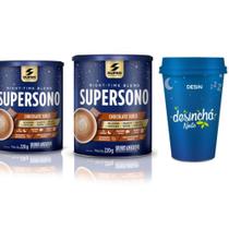 Combo 2x supersono chocolate suiço 220g super nutrition + copo