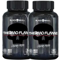 Combo 2x Termogênico Cafeína Thermo Flame 60 tabletes - Black Skull