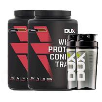 Combo 2x Whey Concentrado 900g Cookies 2x Coqueteleira - Dux