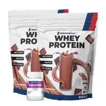 Combo 2x Whey Protein 80% + Creatina Shaker NewNutrition