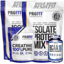 Combo 2x Whey Protein Mix 900g + 1x Creatina Pura 250g + 1x Bcaa 60 Tablets - Profit
