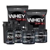 Combo 2x Whey Protein Turbo + Bcaa + Creatina - Black Skull