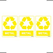 Combo 3 Adesivos De Sinalização Lixo Metal 15x20 Ekomunike - S-240 F9e