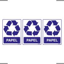 Combo 3 Adesivos De Sinalização Lixo Papel 15x20 Ekomunike - S-239 F9e Combo 3 Adesivos De Sinalização Lixo Papel 15x20 Ekomunike - S-239 F9e