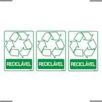 Combo 3 Adesivos De Sinalização Lixo Reciclável 15x20 Ekomunike - S-246 F9e