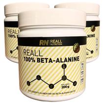 Combo 3 Beta Alanina Em Pó 100% Pura Reall Nutrition 200g