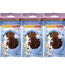Combo 3 Bifinho petisco flexível para Cachorro filhote Delicibife Baby com Leite cortadinho 100g Combo 3 Bifinho petisco flexível para Cachorro filhote Delicibife Baby com Leite cortadinho 100g