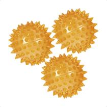 Combo 3 Bola TPR Brinquedo Jambo Espinho com Som Laranja - Tam. P