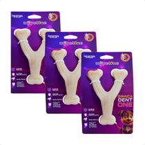 Combo 3 Brinquedo Osso Bamboo Brinca Dent One Sabor Bacon - Forquilha - Pequeno