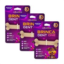 Combo 3 Brinquedo Osso Bamboo Brinca Dent One Sabor Bacon - I - Pequeno