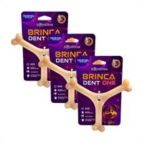 Combo 3 Brinquedo Osso Bamboo Brinca Dent One Sabor Bacon - Y - Grande